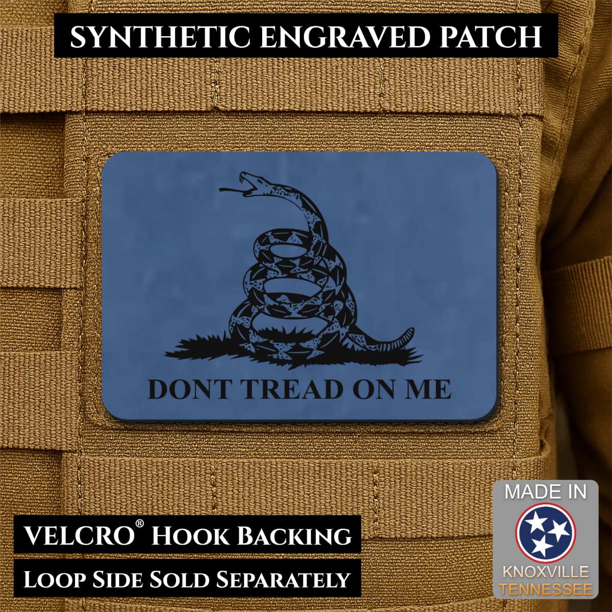 Don’t Tread on Me Gadsden Flag Patch | Made in USA | VELCRO® Brand Hook Backing