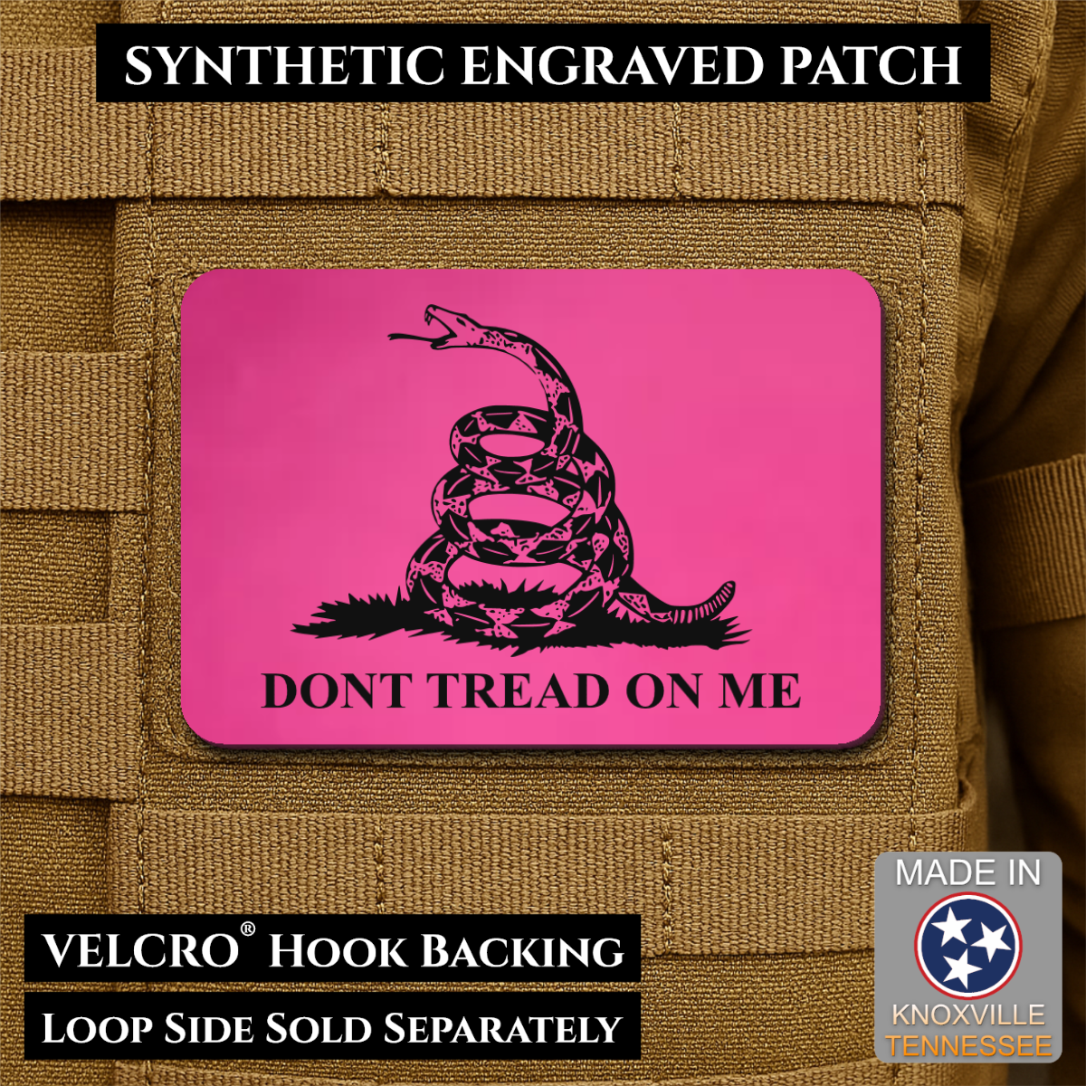 Don’t Tread on Me Gadsden Flag Patch | Made in USA | VELCRO® Brand Hook Backing