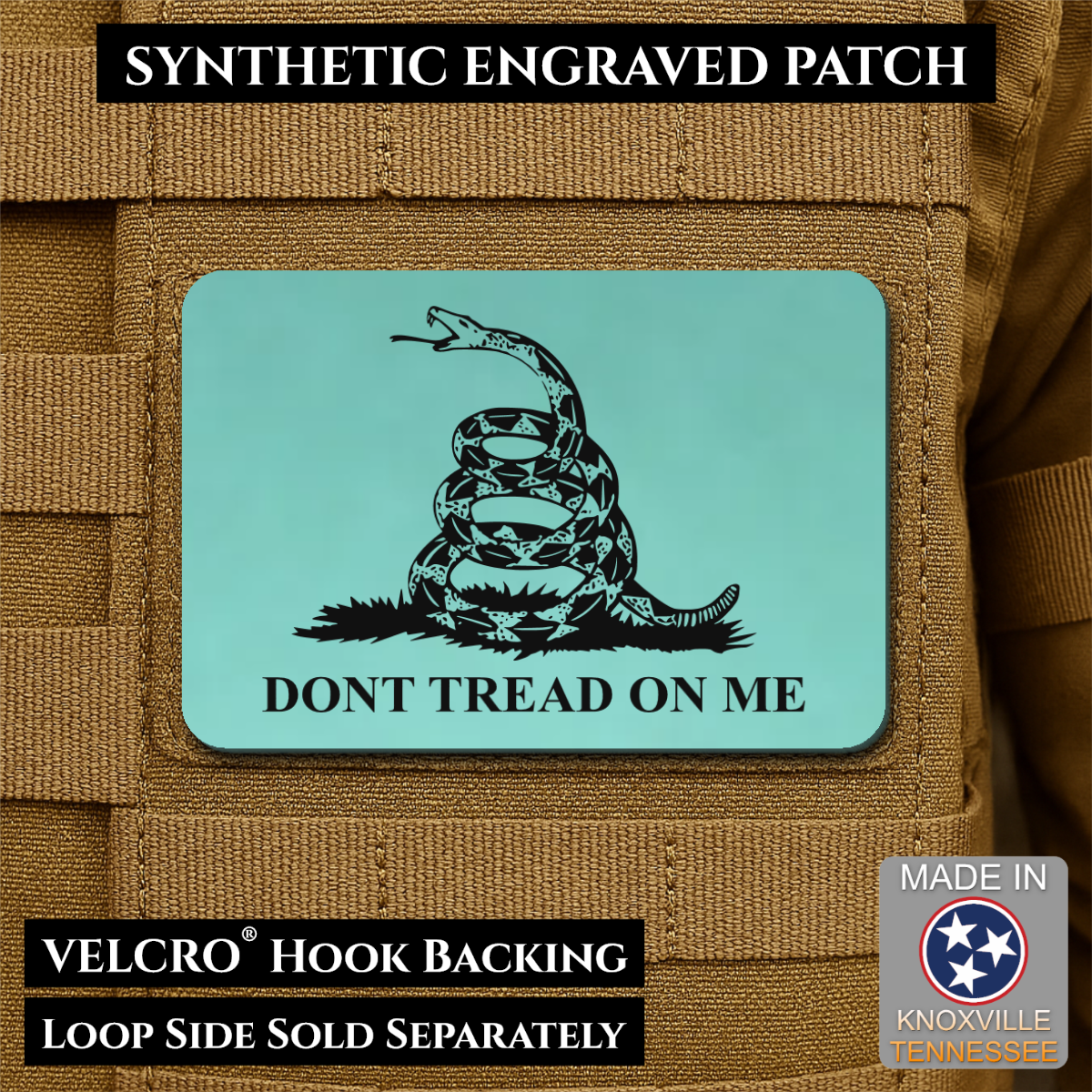 Don’t Tread on Me Gadsden Flag Patch | Made in USA | VELCRO® Brand Hook Backing