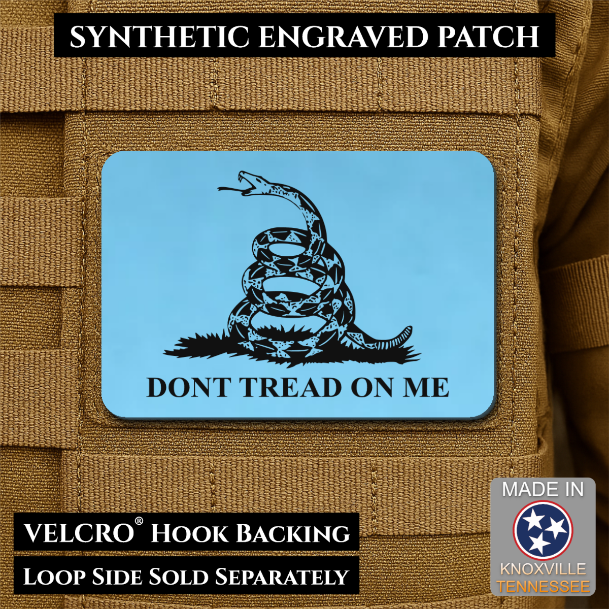 Don’t Tread on Me Gadsden Flag Patch | Made in USA | VELCRO® Brand Hook Backing