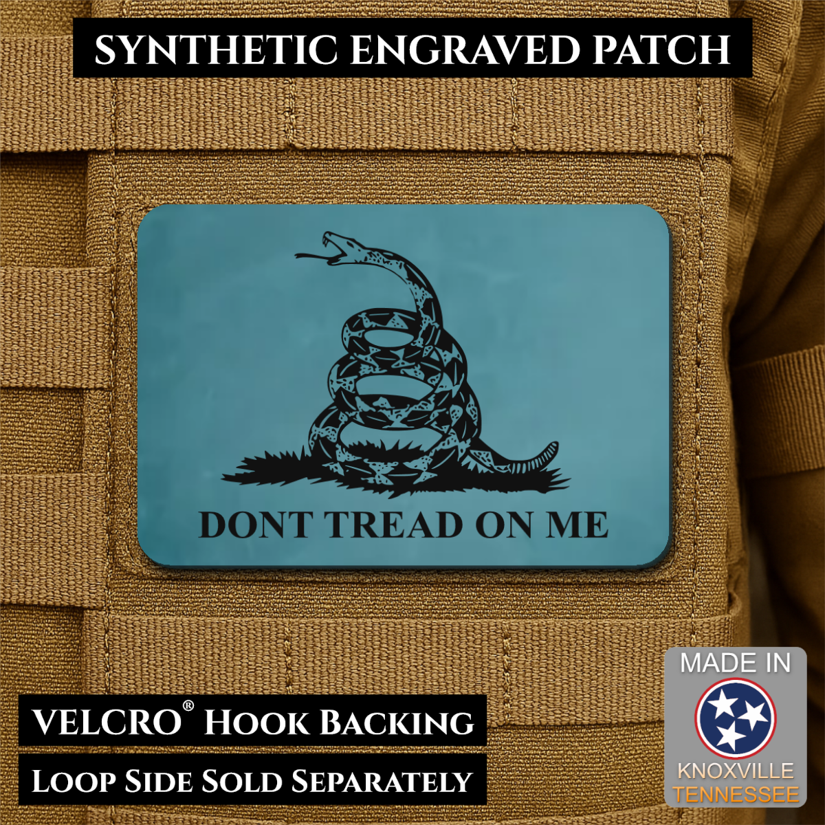 Don’t Tread on Me Gadsden Flag Patch | Made in USA | VELCRO® Brand Hook Backing