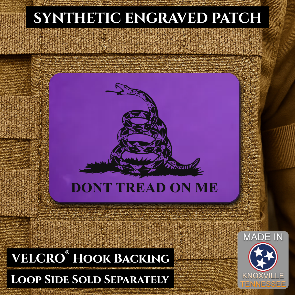 Don’t Tread on Me Gadsden Flag Patch | Made in USA | VELCRO® Brand Hook Backing