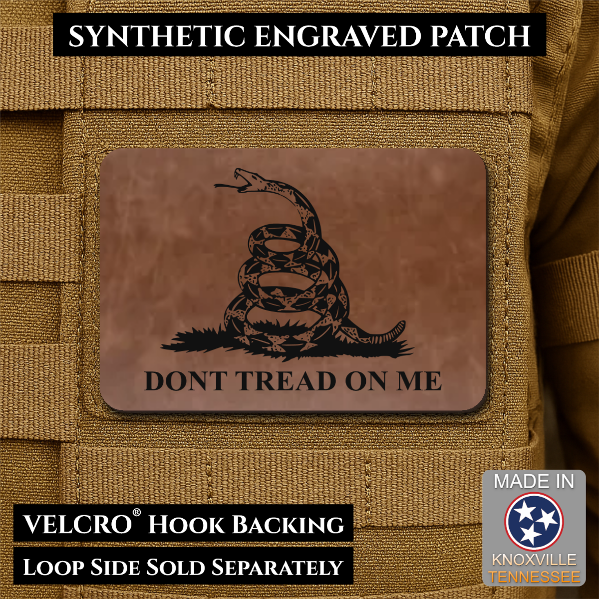 Don’t Tread on Me Gadsden Flag Patch | Made in USA | VELCRO® Brand Hook Backing