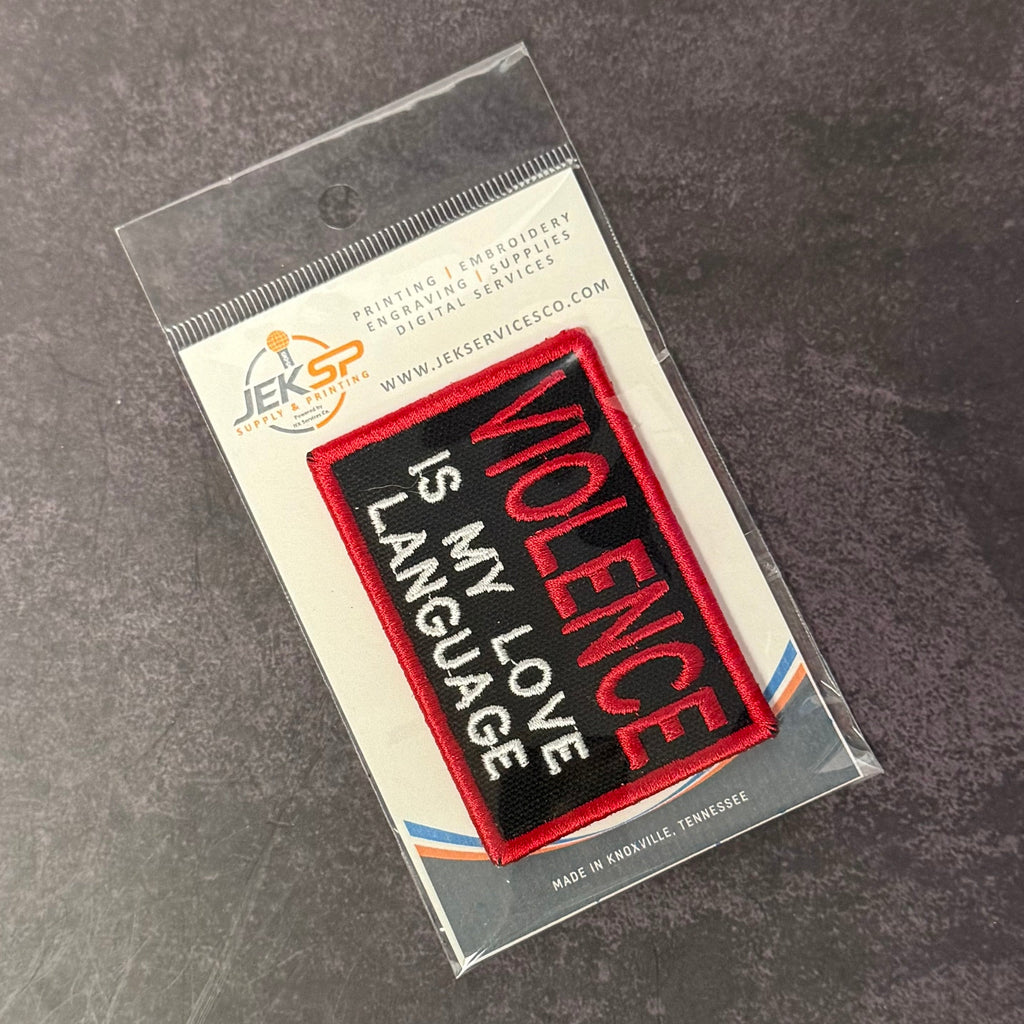 Violence Is My Love Language Funny Morale Patch | Made in USA | VELCRO® Brand Hook Backing