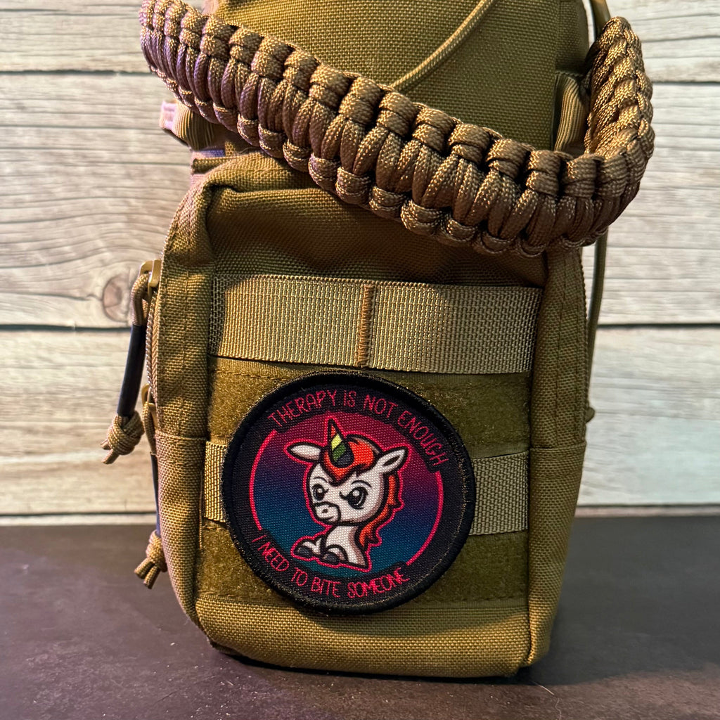 Therapy Unicorn Funny Morale Patch | Made in USA | VELCRO® Brand Hook Backing