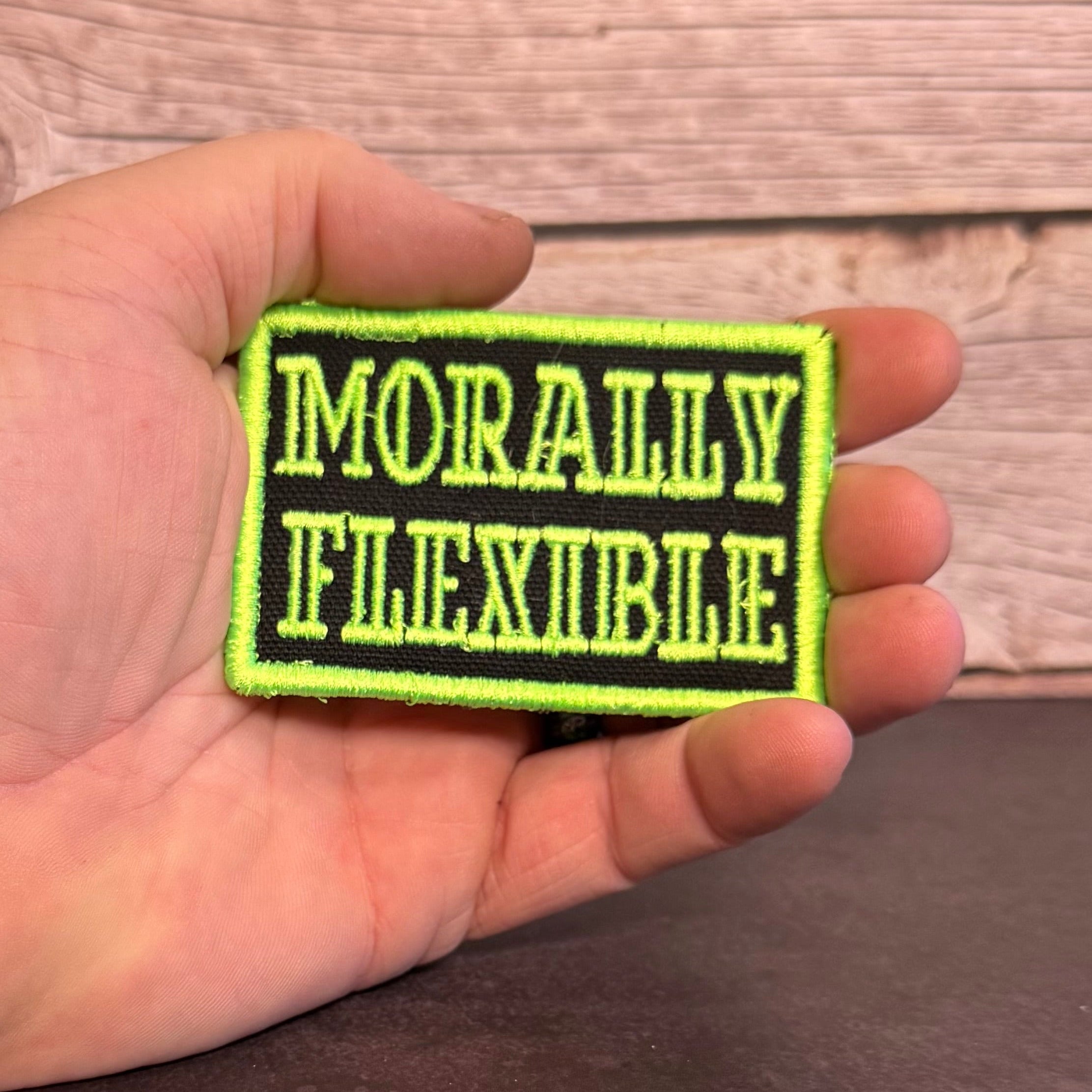 Morally Flexible Funny Morale Patch | Made in USA | VELCRO® Brand Hook Backing