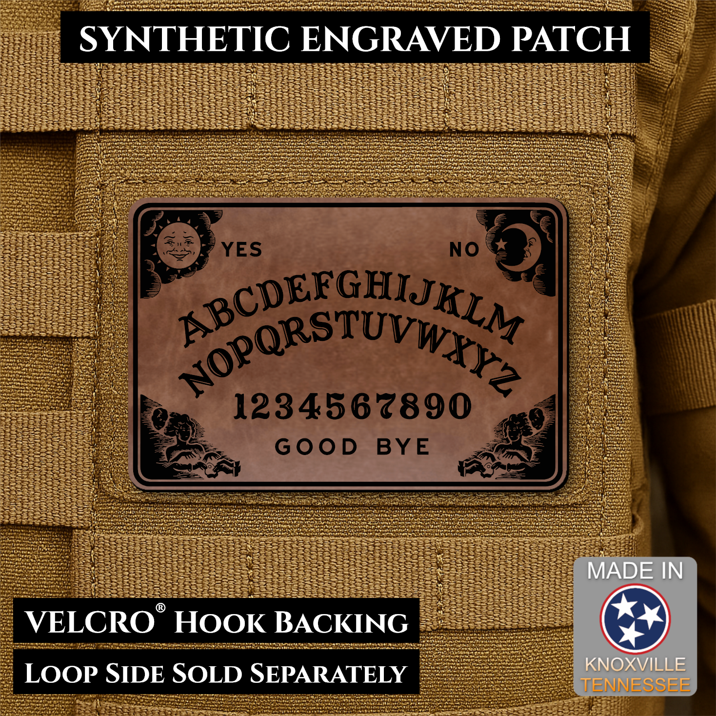 Ouija Talking Spirit Board Funny Morale Patch | Made in USA | VELCRO® Brand Hook Backing