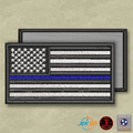 Law Enforcement Thin Blue Line American Flag Patch | Made in USA | VELCRO® Brand Hook Backing